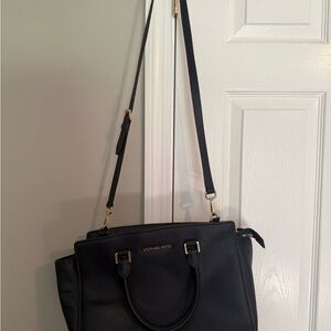 Michael Kors Blue Leather Tote Bag